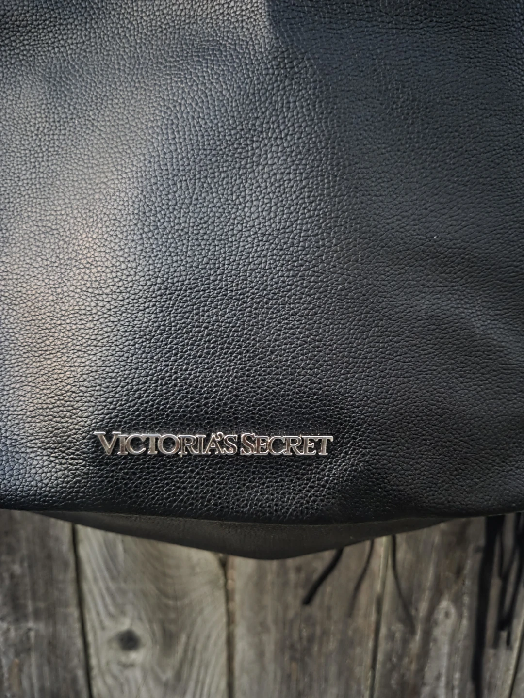 Victoria's Secret Black Fringed Bucket Bag - photo 2