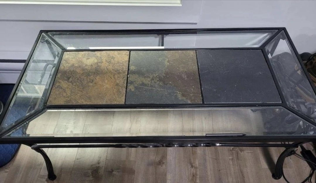 Patio Table Coffee Table - Stone, Glass, Metal
