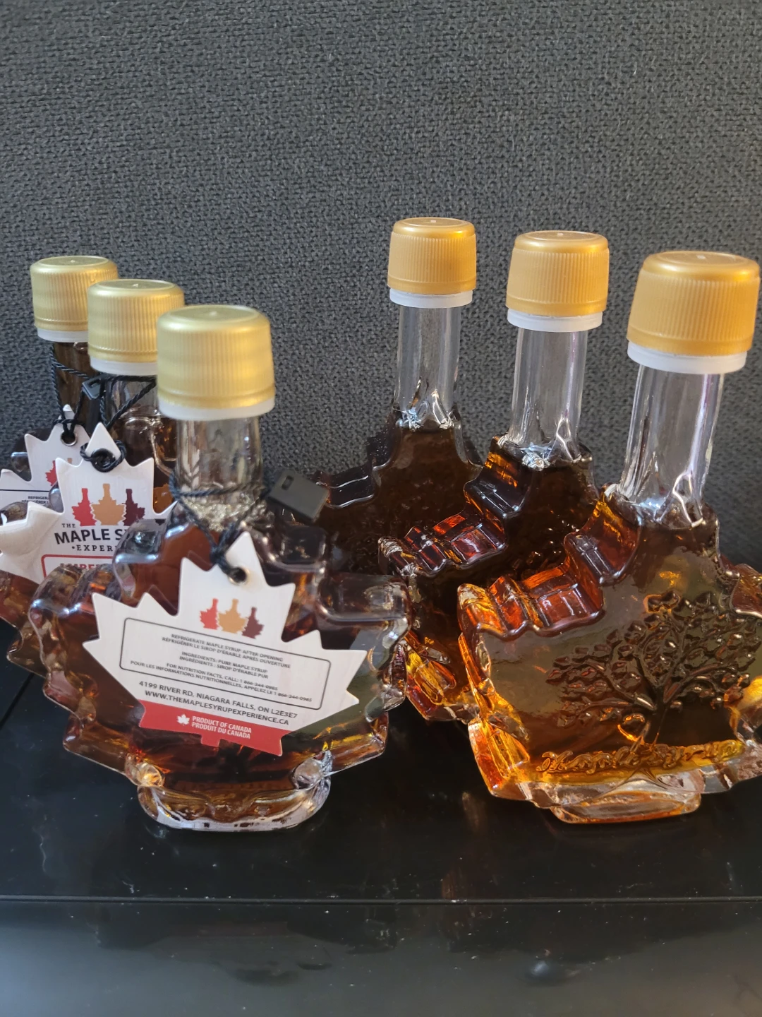 Pure Canadian Maple Syrup Maple Leaf Bottles