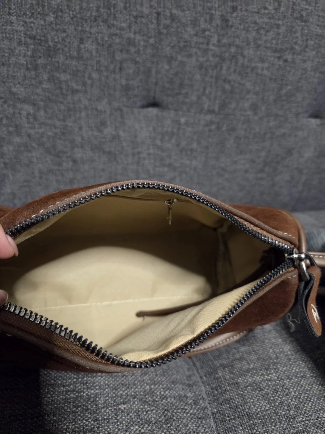 Brown Suede Crossbody Bag - photo 2