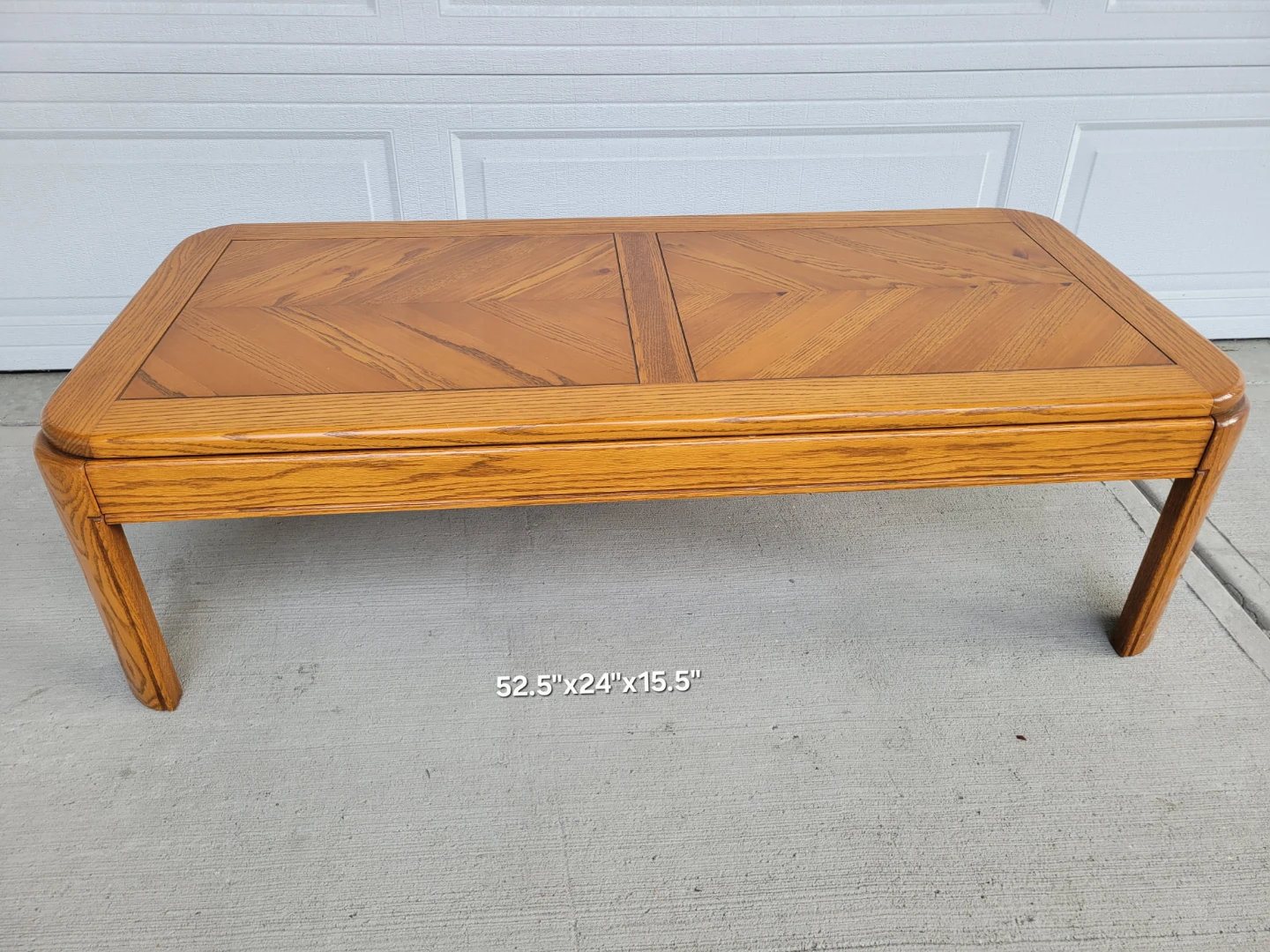 Vintage Mid-Century Oak Parquet Coffee Table | Rounded Corners. - photo 3
