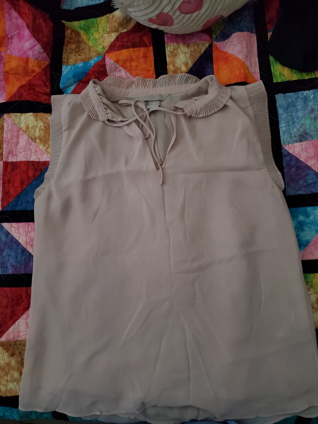 H&M Blush Pink Pleated Blouse
