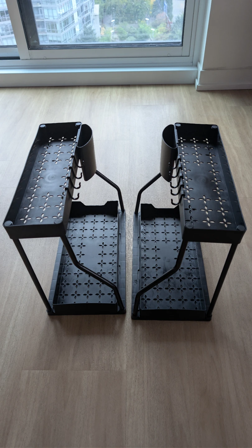 2-Tier Under-Sink Pull-Out Organizers (Set of 2) – Black - photo 2