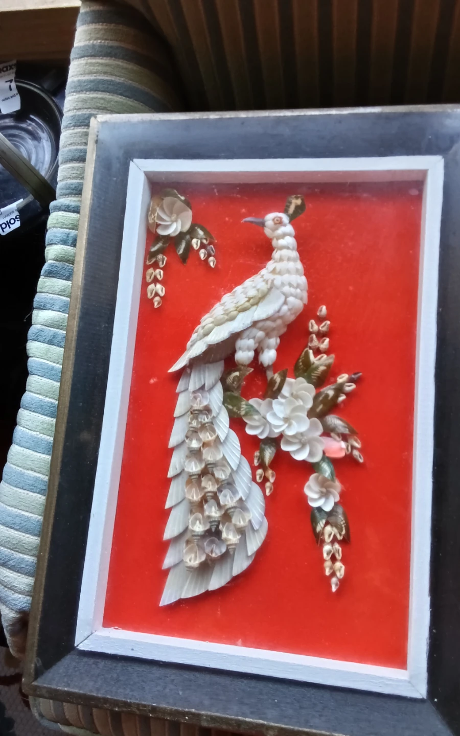 Piar Vintage MCM 3D Seashell Peacock Shadow Box Wall - photo 2