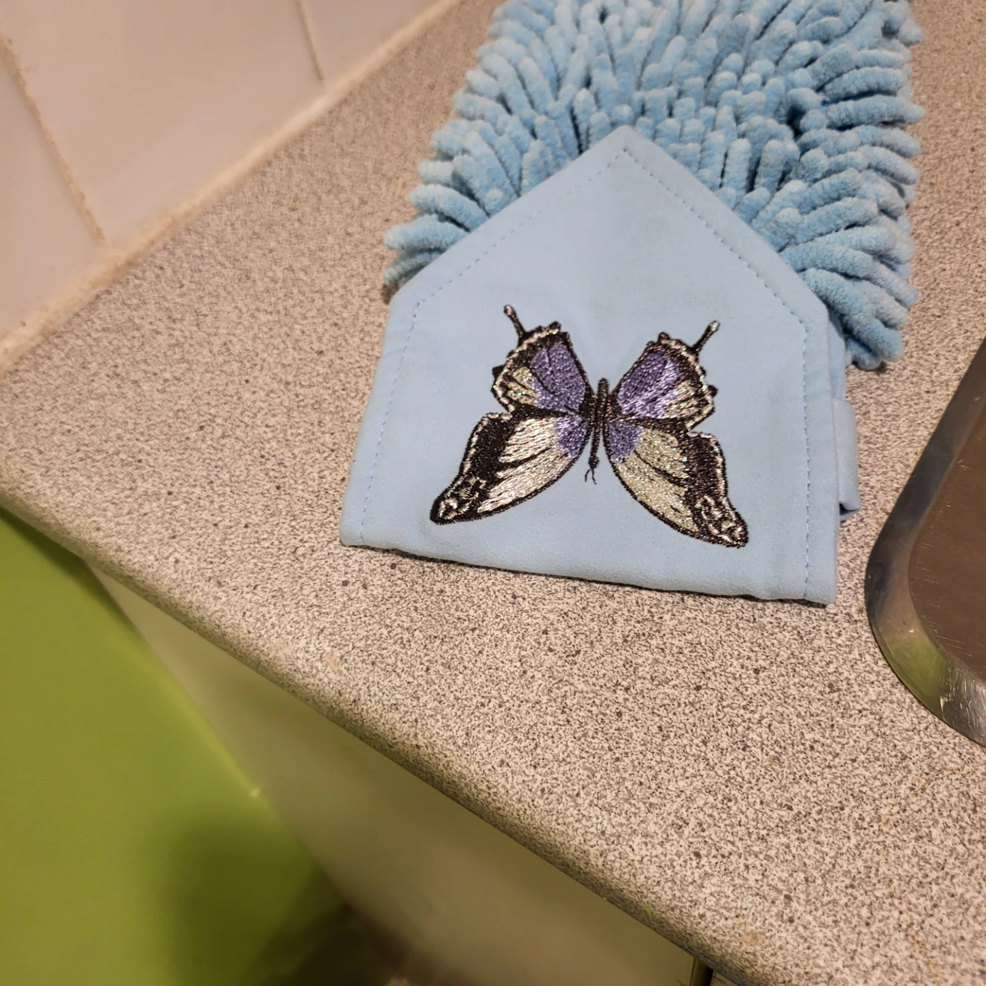 Blue Butterfly Microfiber Hand Towel