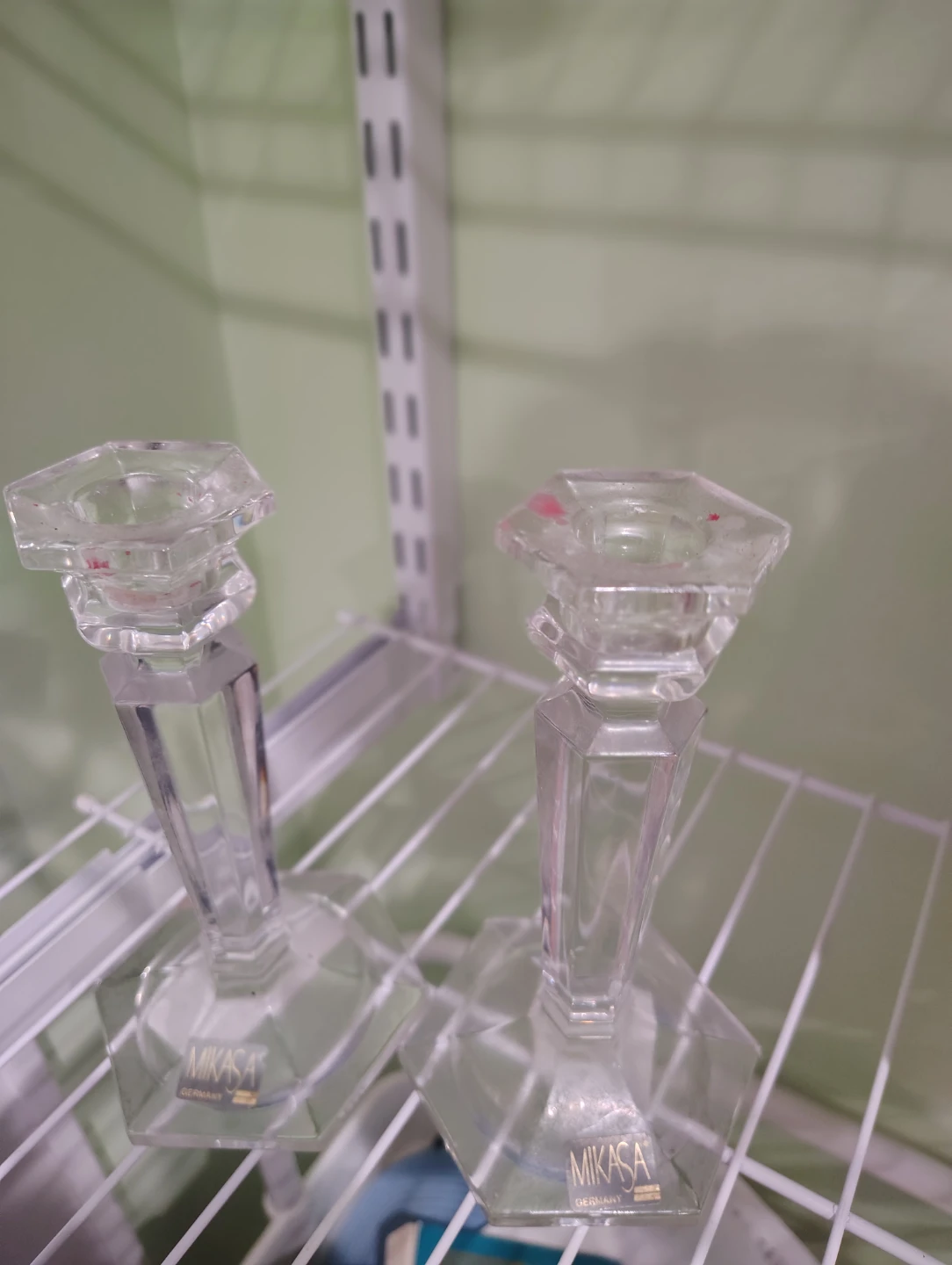 Pair of Mikasa Crystal Candlestick Holders - photo 2
