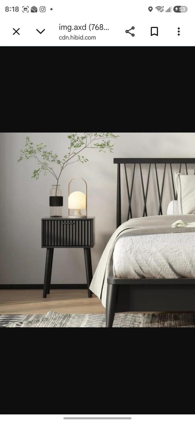 Set of Two Black Fluted Nightstands - photo 4