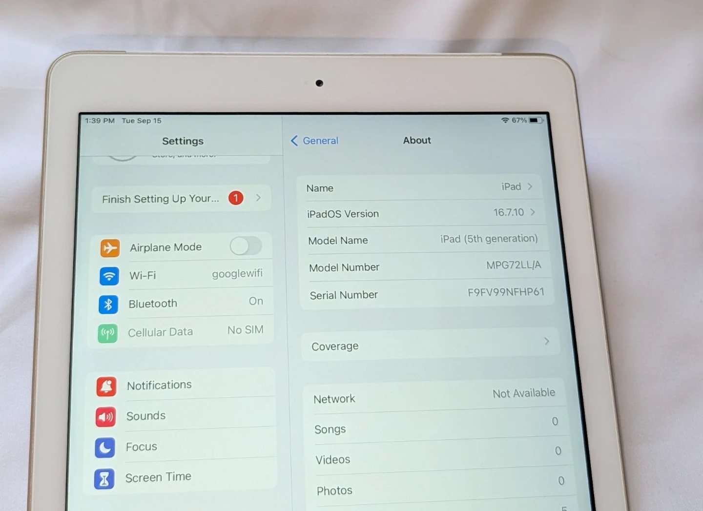 Very Nice APPLE iPad 5 32GB WIFI PLUS 4G CELLULAR UNLOCKED - photo 2