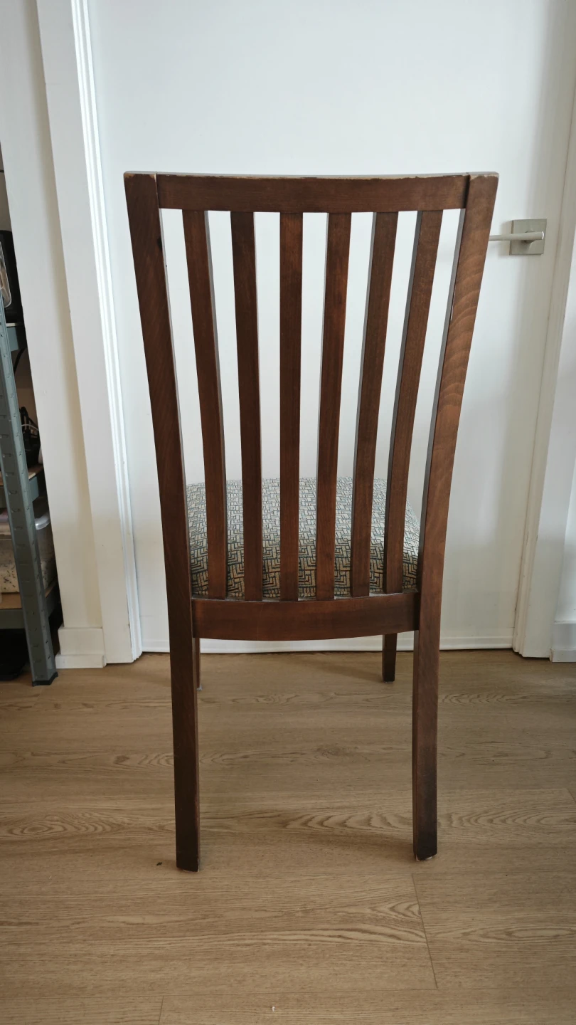 Wooden Dining Chair with Patterned Seat - photo 3