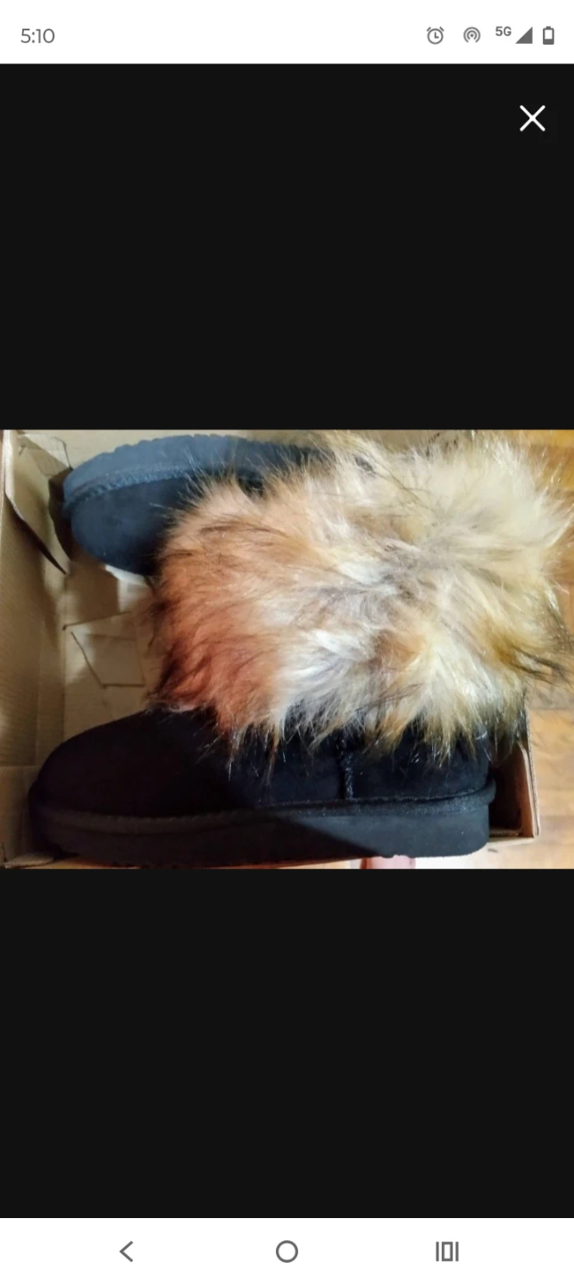 Black Faux Fur Trim Ankle Boots