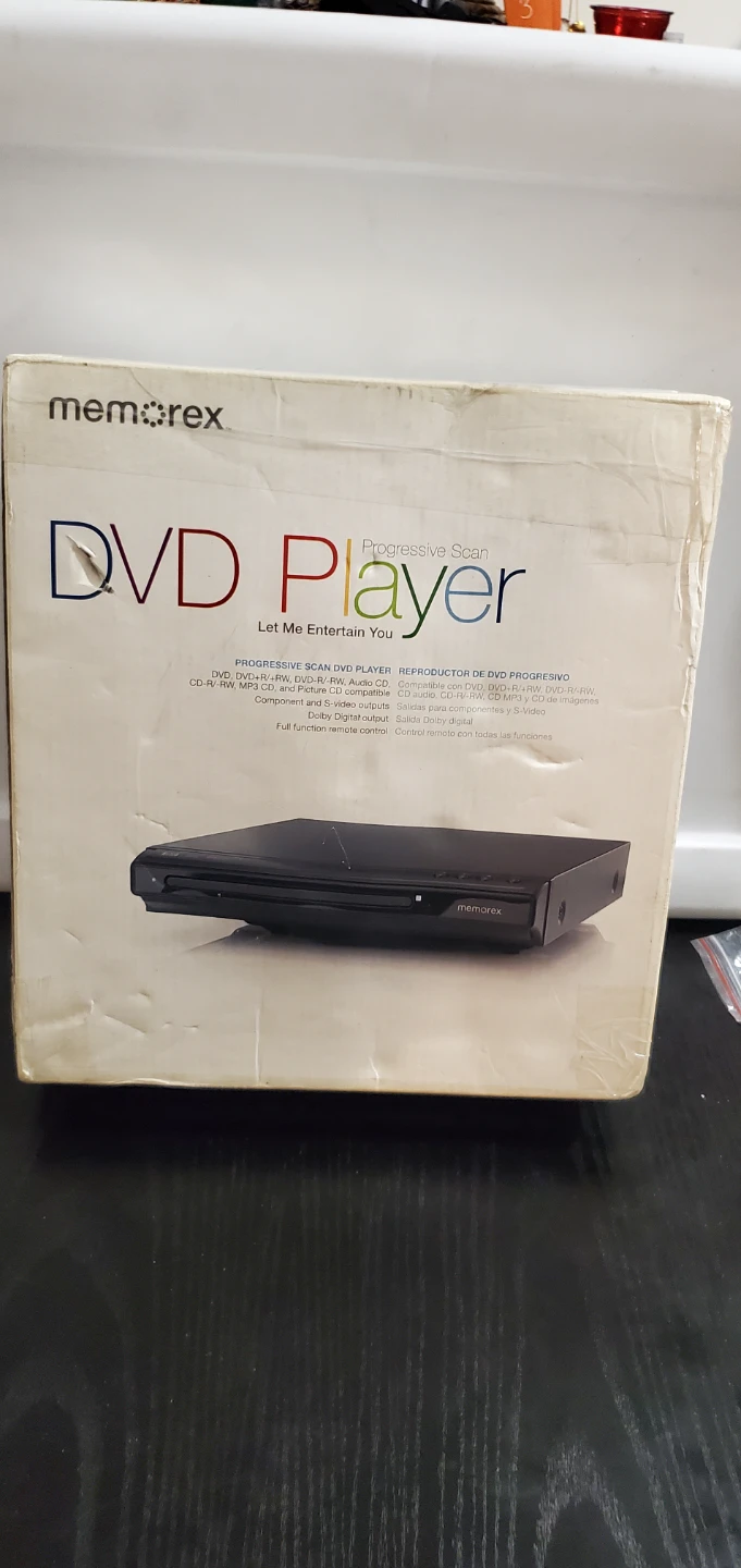 Memorex Progressive Scan DVD Player damage box - photo 4