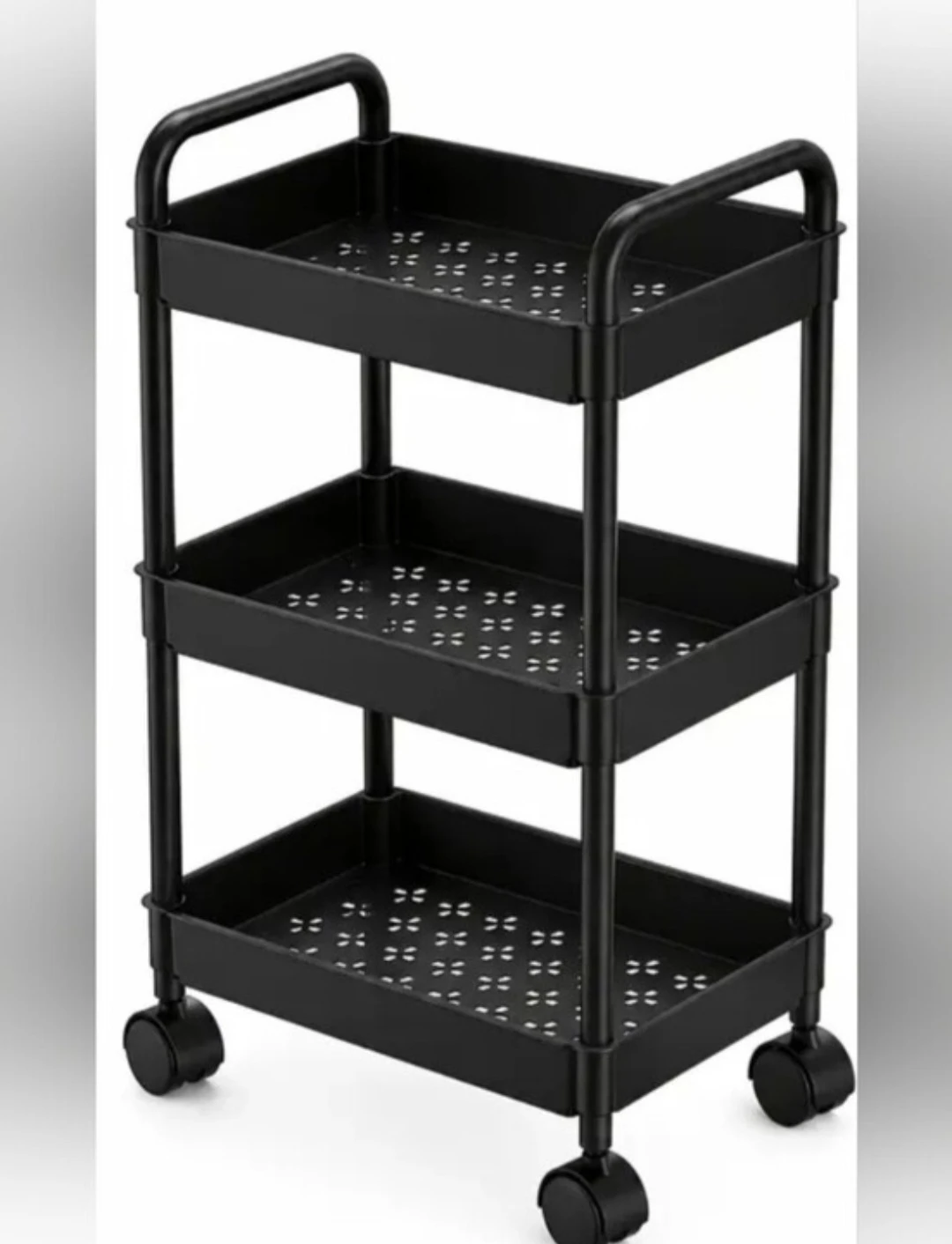 NWT 3-Tier Black Rolling Storage Organizer Cart - photo 2