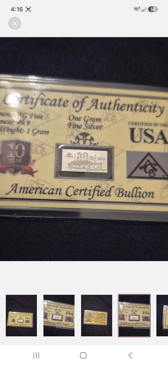 American Certified Bullion 1g Fine Silver Bar - photo 4