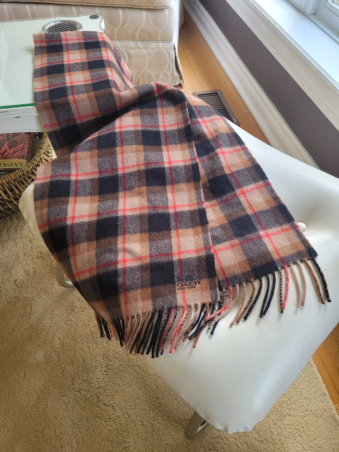 Coach New York Cashmere Plaid Scarf - photo 3