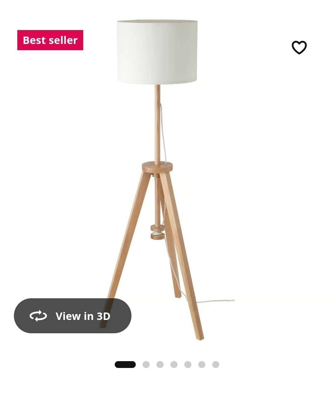 IKEA LAUTERS Floor lamp, ash/white - photo 2