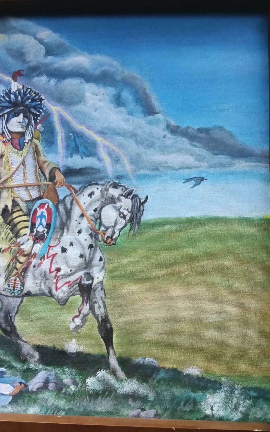 Indigenous Artist Framed Painting K. Whitecap 2004 - photo 5