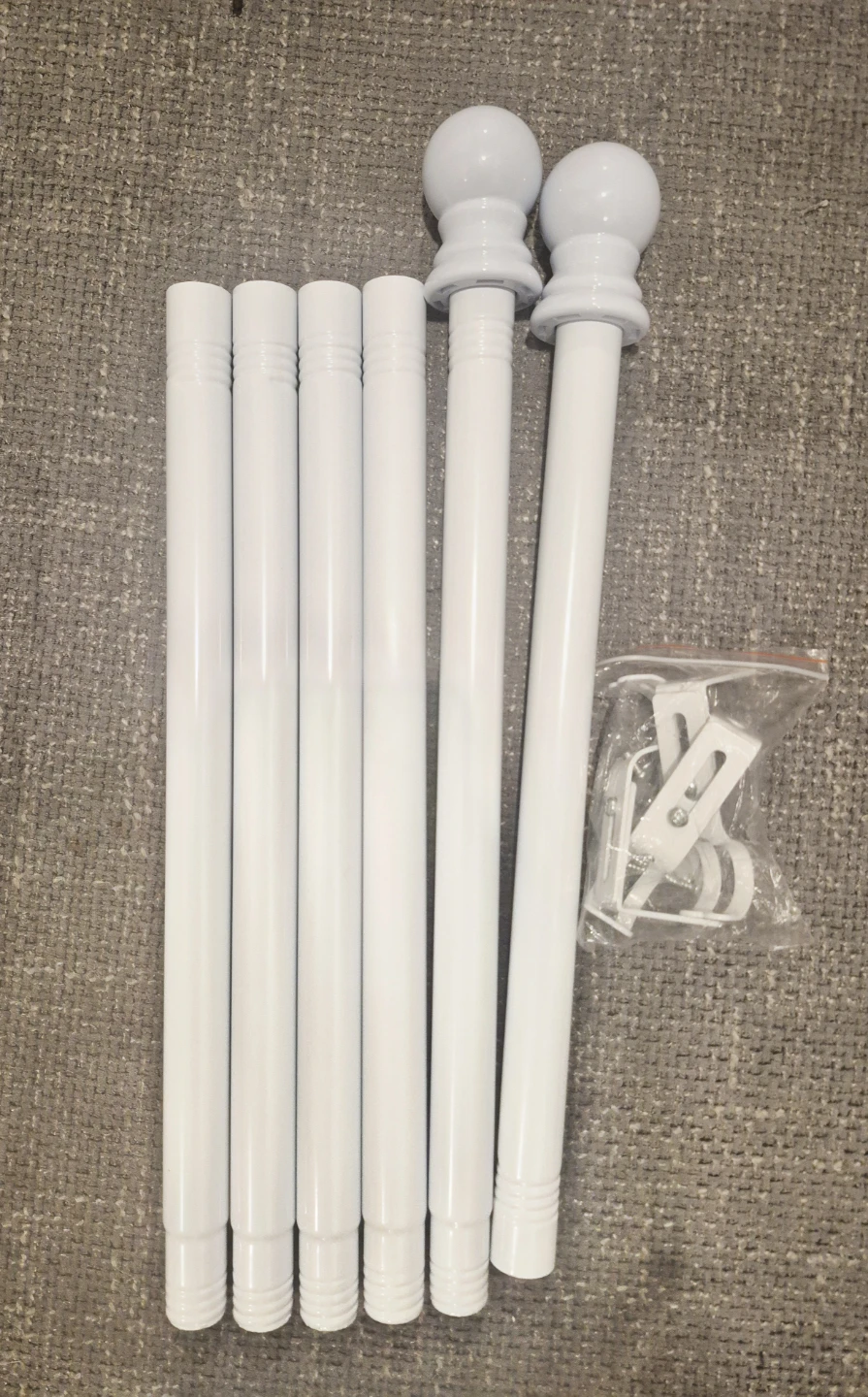 White Adjustable Curtain Rod Heavy Duty 28"-84" - photo 3