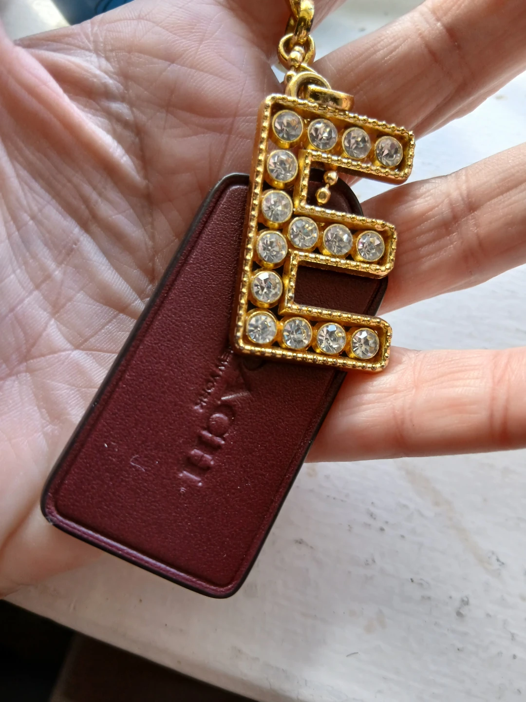 Coach Letter E Rhinestone Keychain - photo 3