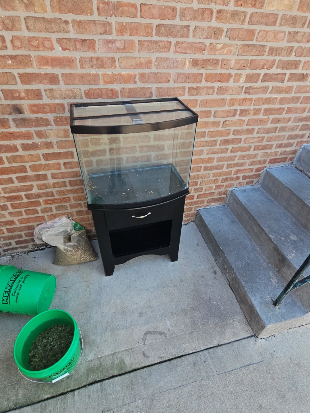 Bow front aquarium tank with matching black stand - photo 2