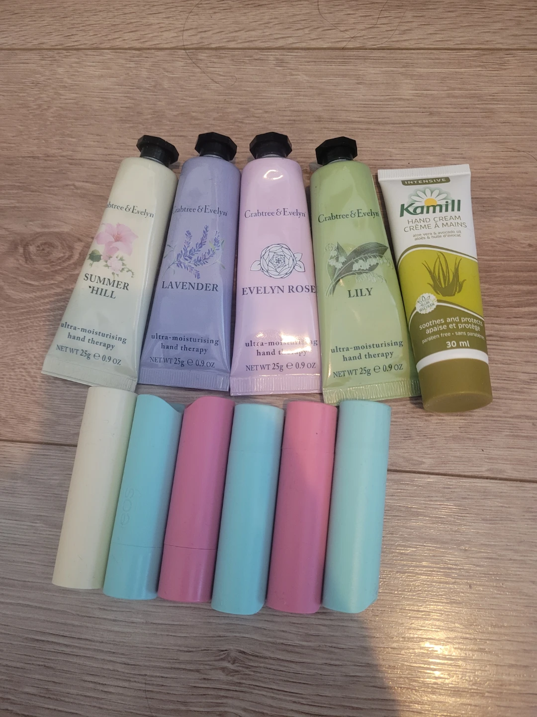 Crabtree & Evelyn and Kamill Hand Creams with Eos Balms