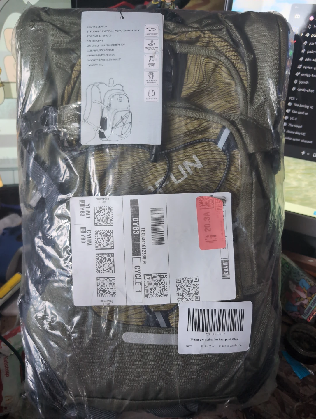 EVERFUN Hydration Backpack Olive