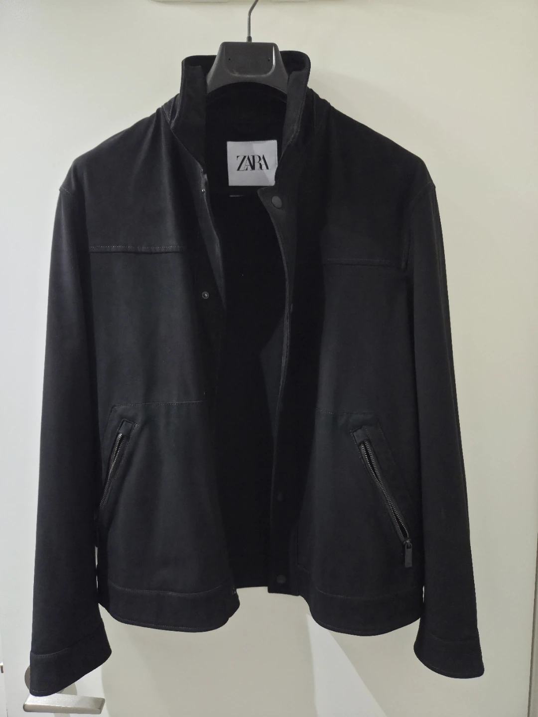 ZARA Suede Jacket - Black (Size S)