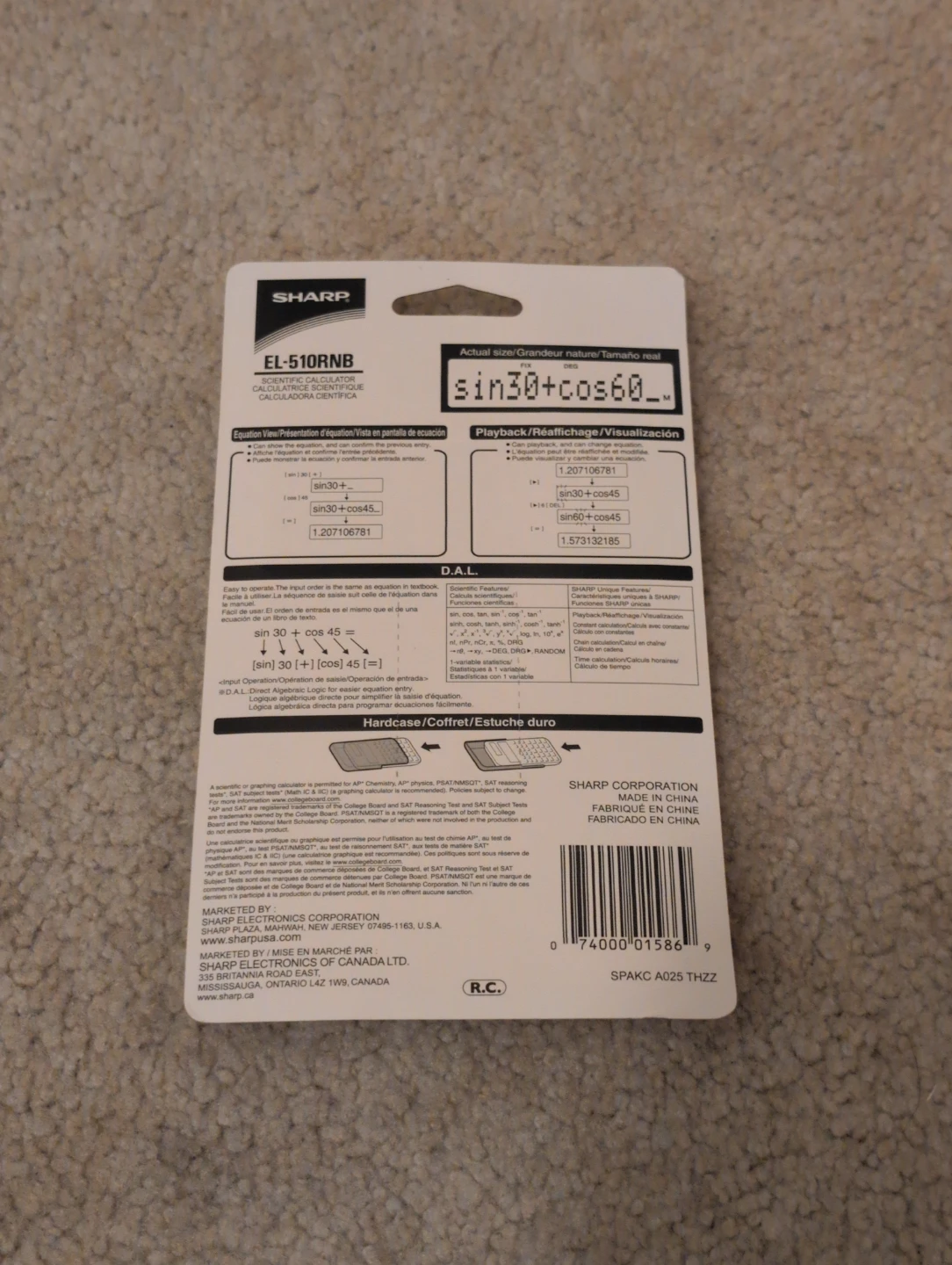 Sharp EL-510RNB Scientific Calculator - photo 2