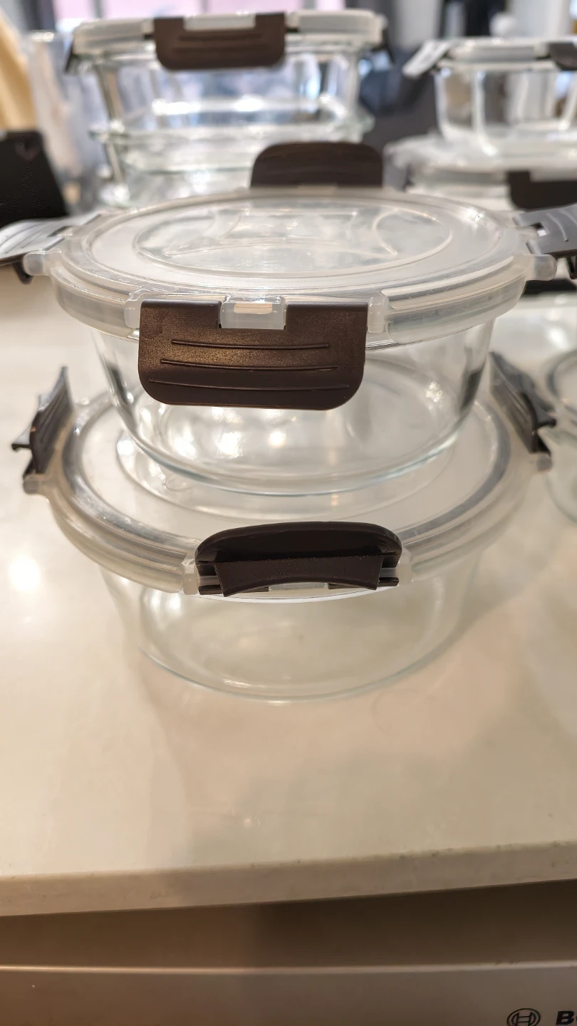 Set of Glass Food Storage Containers with Latching Lids - photo 4