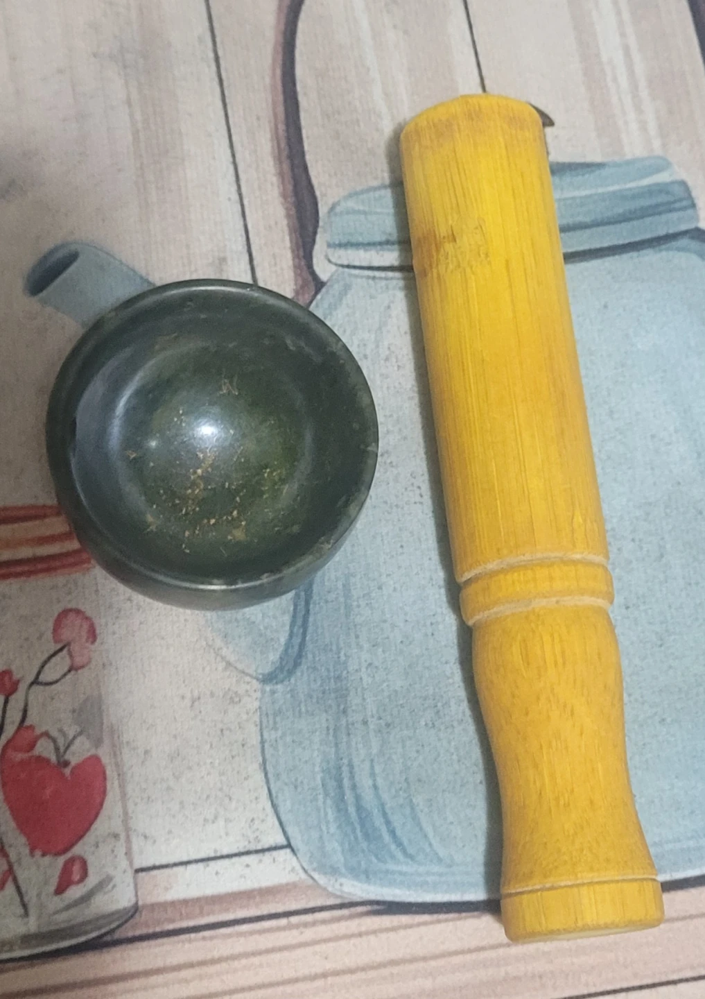 Jade Mortar and Wooden Pestle Set - photo 2