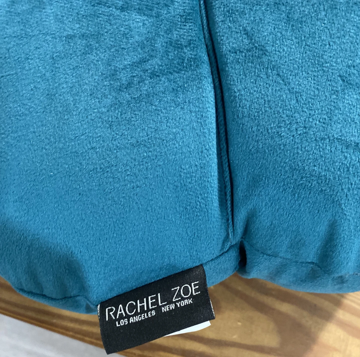 Rachel Zoe Teal Velvet Pumpkin Pillow - photo 2