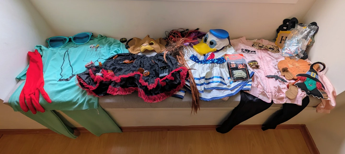 Assorted Halloween Costumes and Halloween Accessories