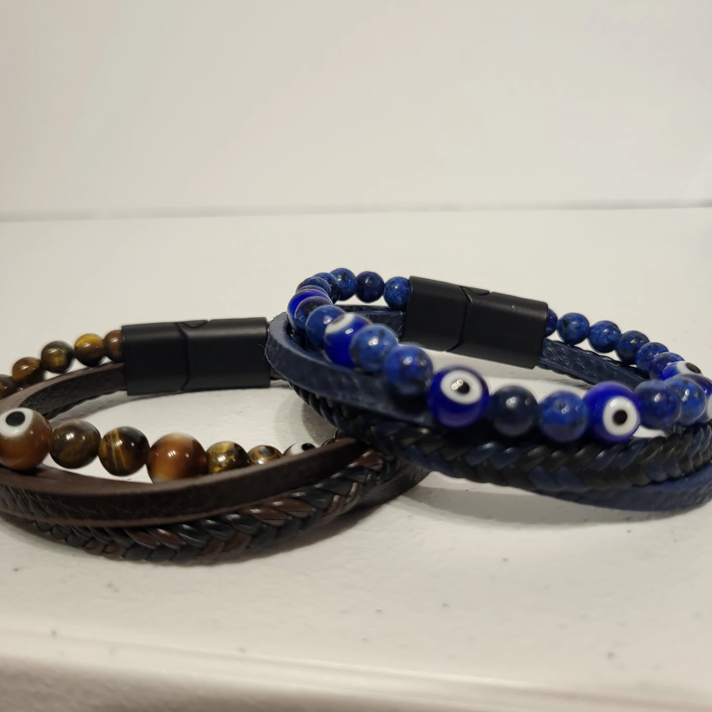 Set of 7 Men's Assorted Evil Eye Bracelets - photo 3