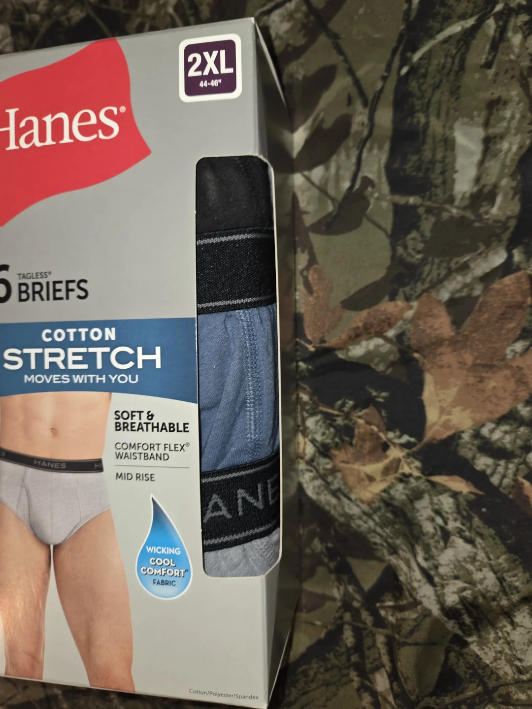 Hanes 6-Ct. Cotton Stretch Tagless Briefs in a Men's 2XL - photo 5