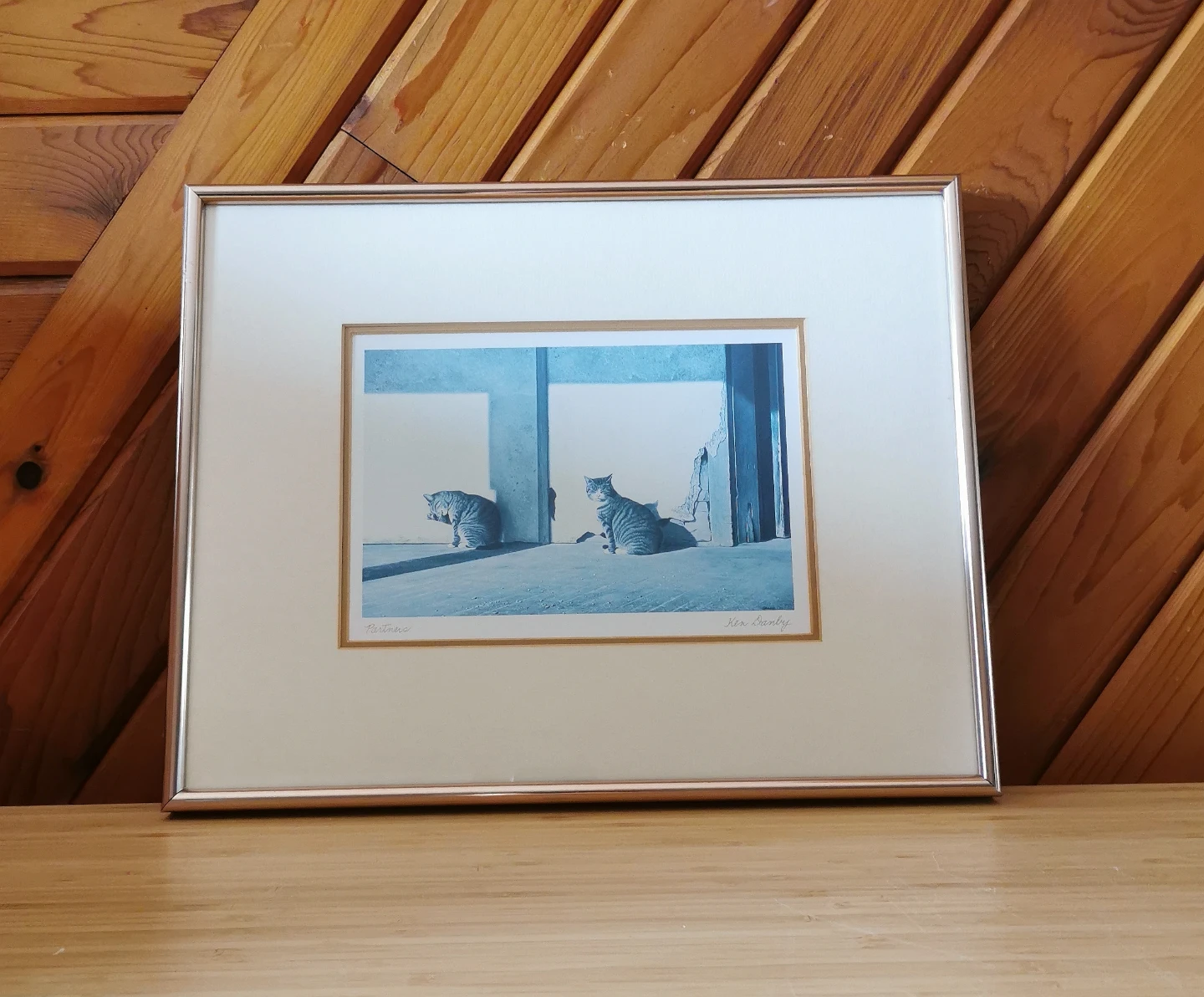 Vintage Ken Danby Partners Cat Art Print Framed