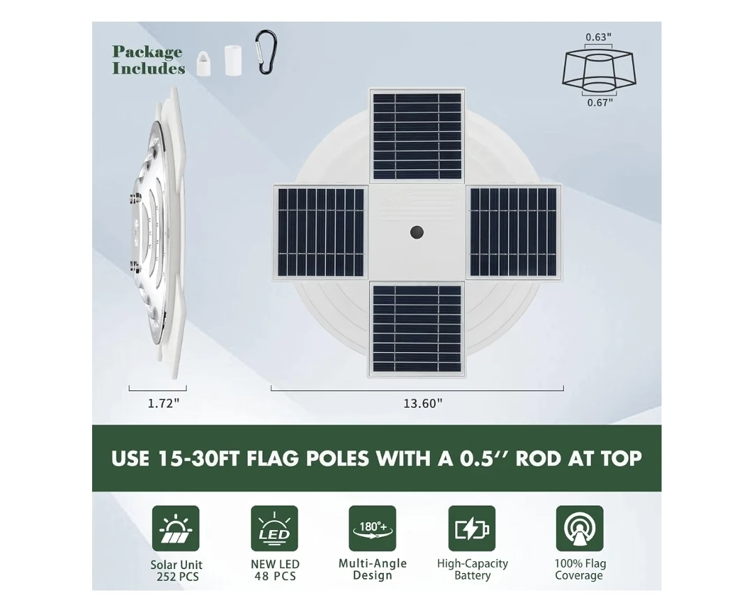 Solar LED Flag Pole Light - photo 3