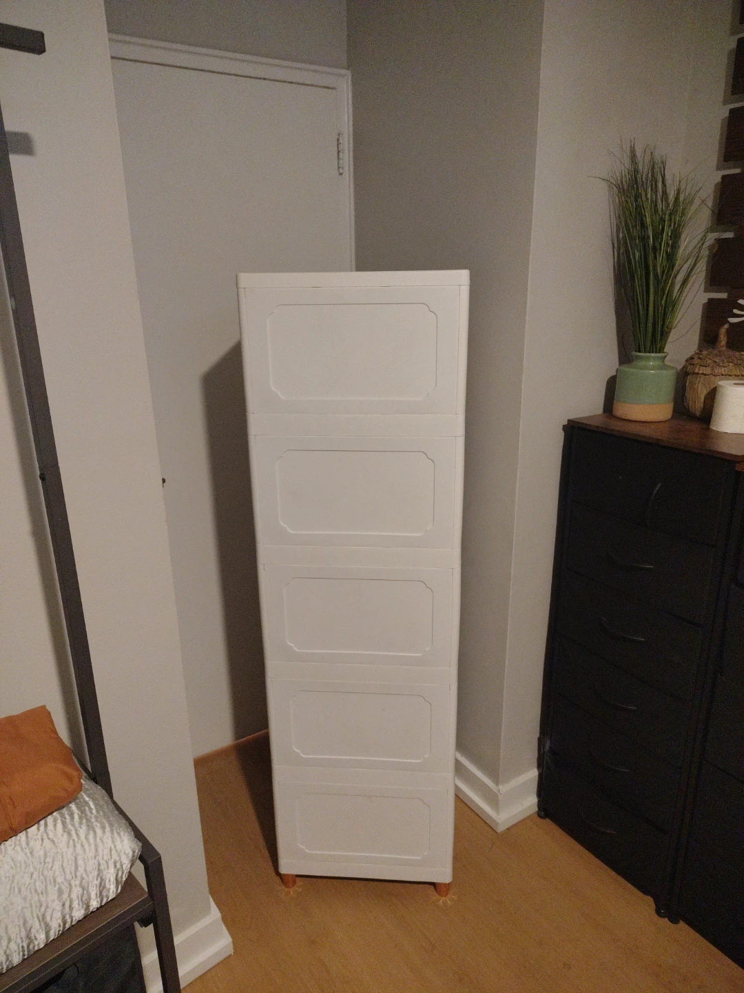 5-Tier White Storage Unit with Brown Doors - photo 4