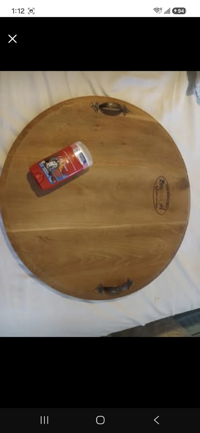 Rustic Wood Barrel Serving Tray