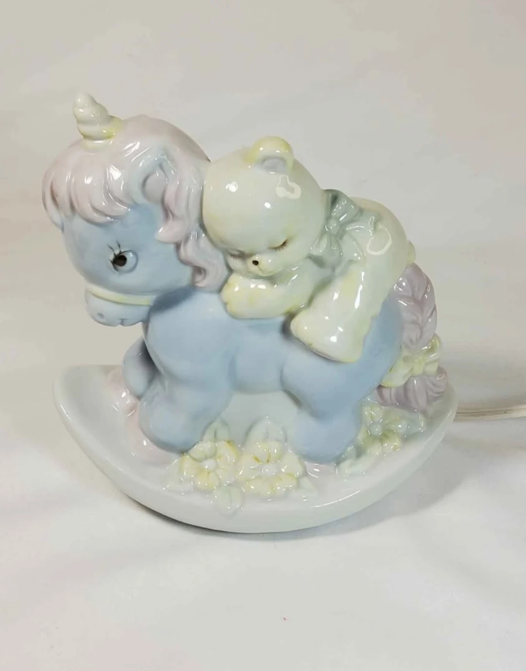 Enesco Baby night light lamp rocking unicorn with teddy bear - photo 2
