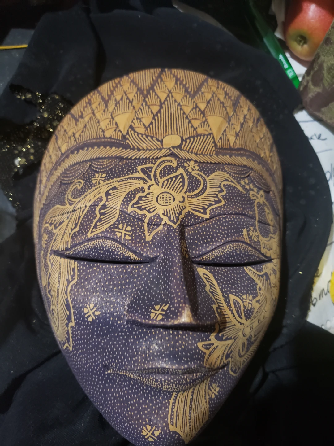 Decorative Hand-Carved Wooden Mask