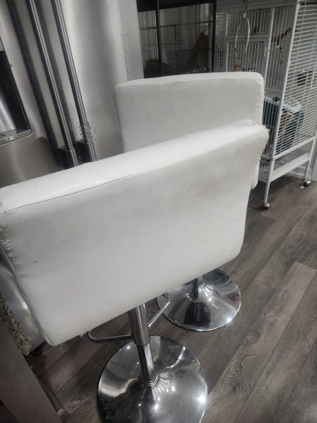 Two White Adjustable Bar Stools - photo 5