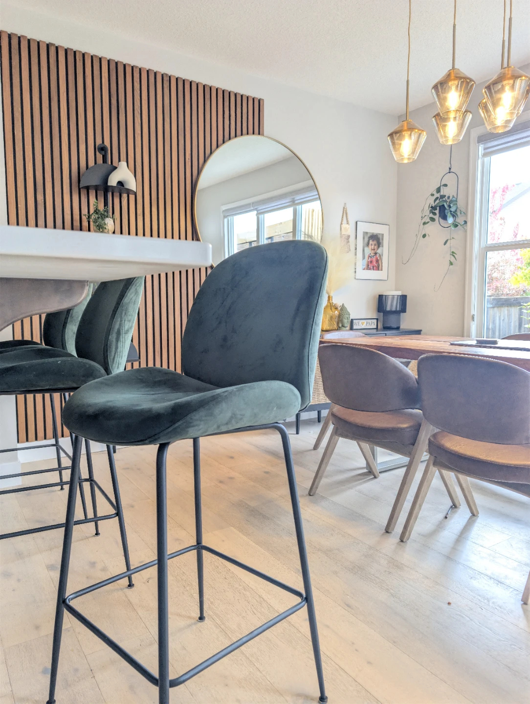 Set of 3 Velvet Bar Stools - photo 2