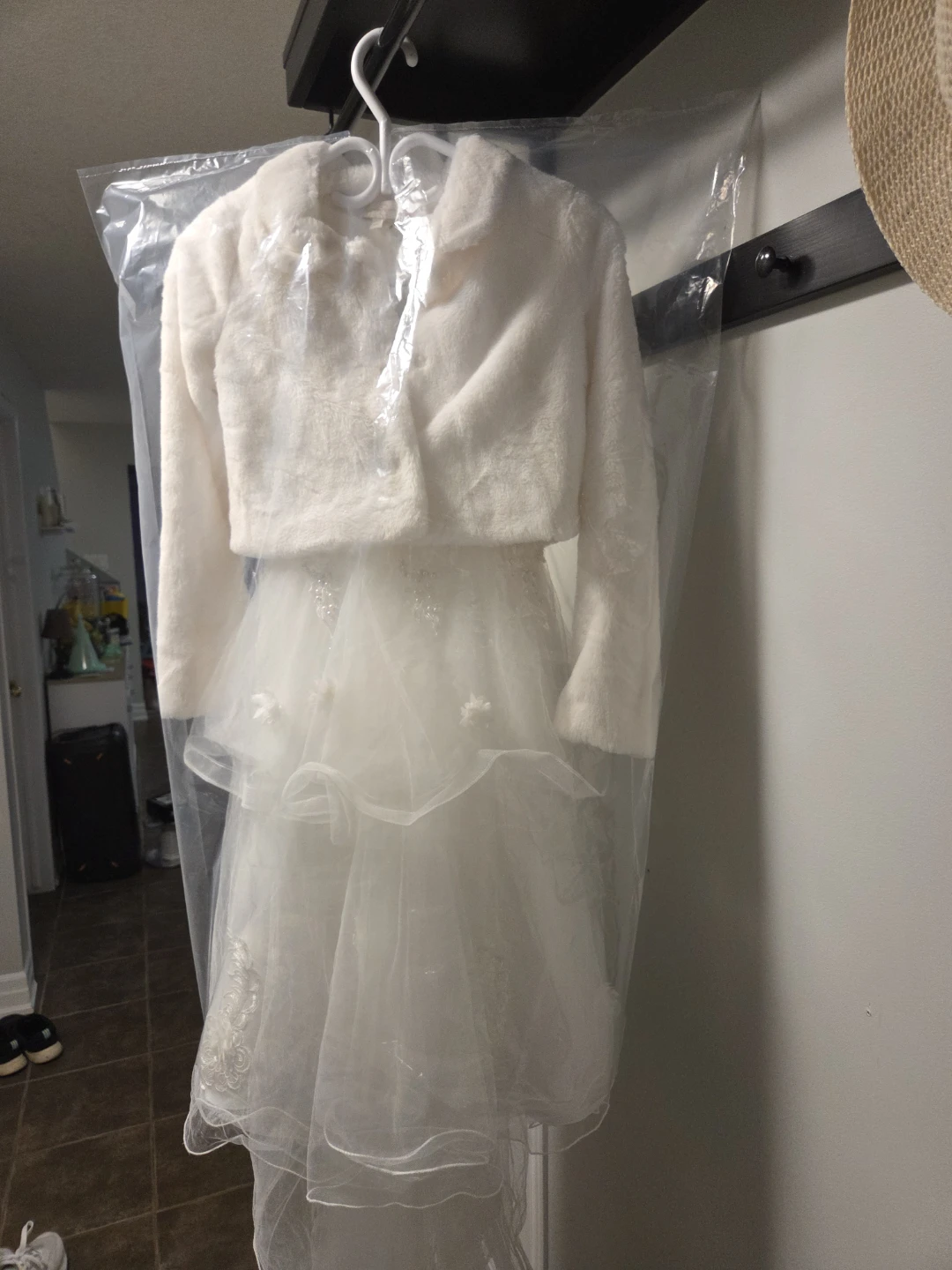 Girls white formal dress and shoes set