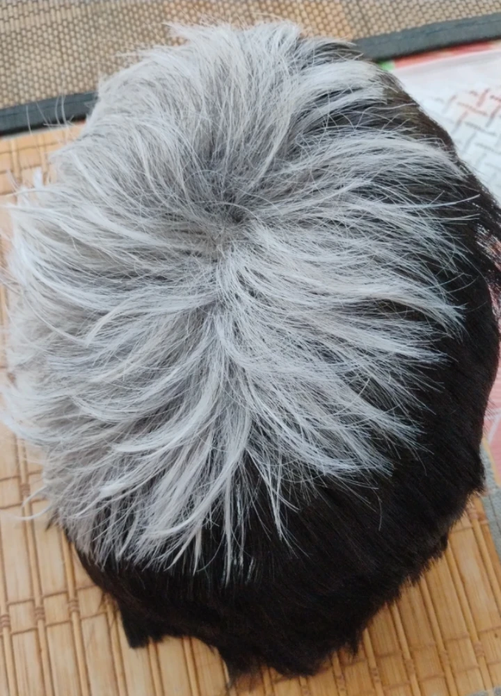 Halloween Short Salt and Pepper Men's Toupee - photo 5