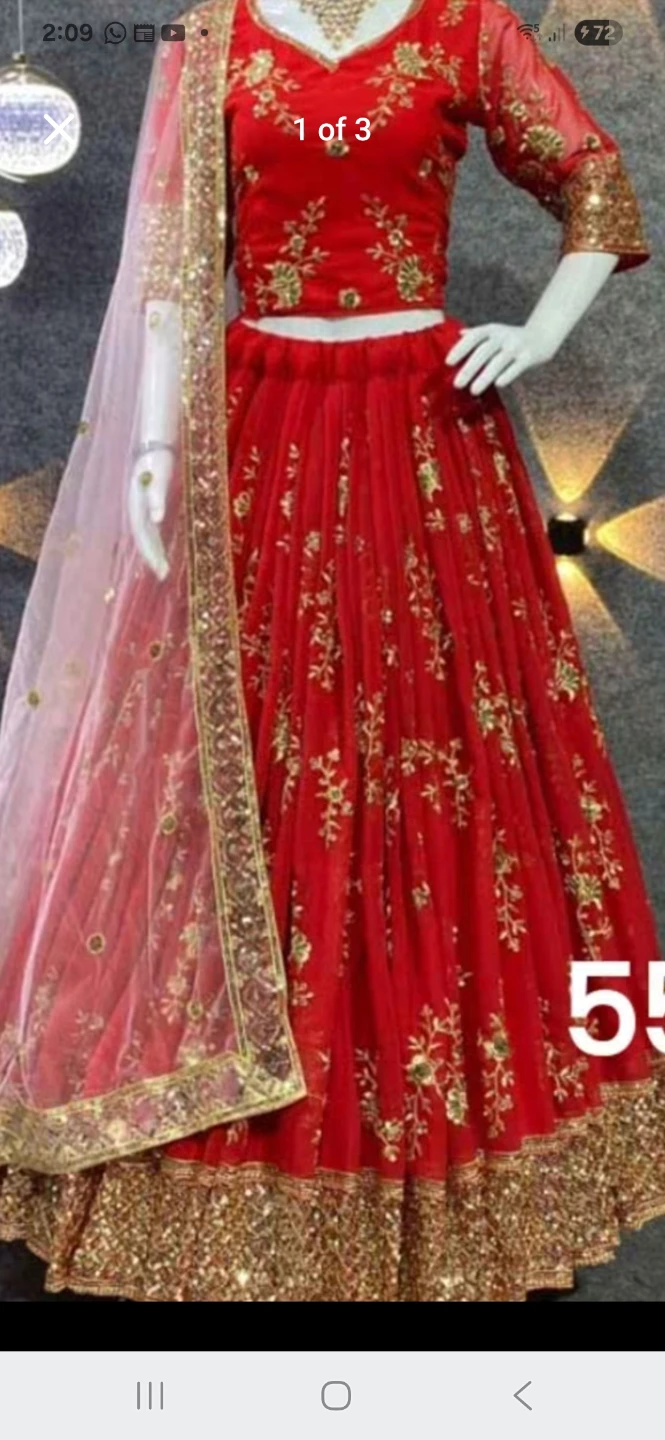 Red Embroidered Lehenga Choli Set
