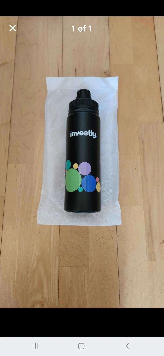 Investly Black Metal Insulated Water Bottle (Brand New)