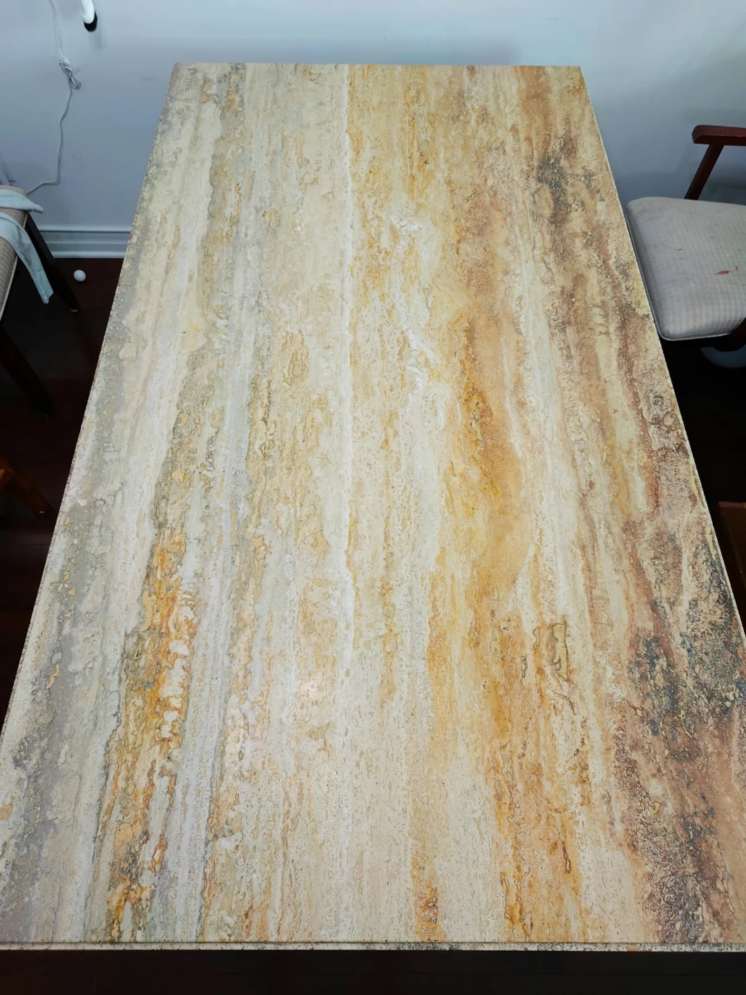 Travertine pedestal  table - photo 5