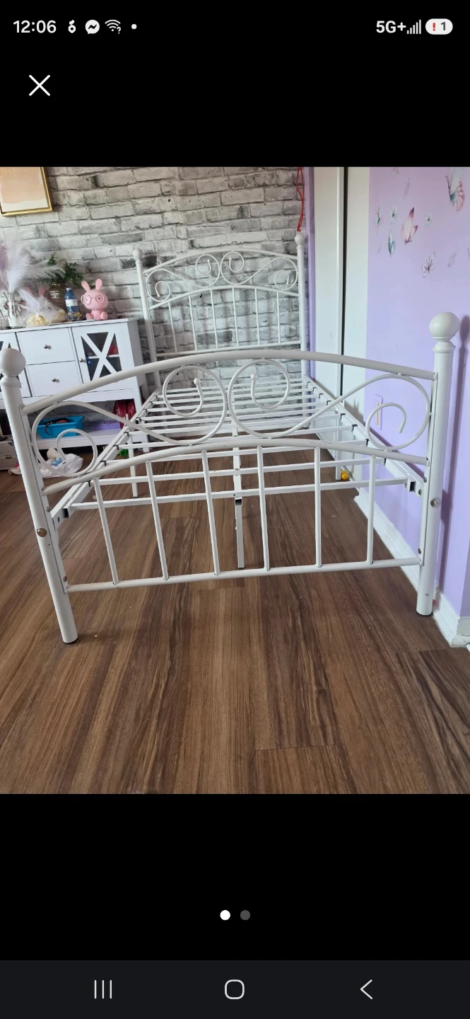 White Metal Twin Bed Frame