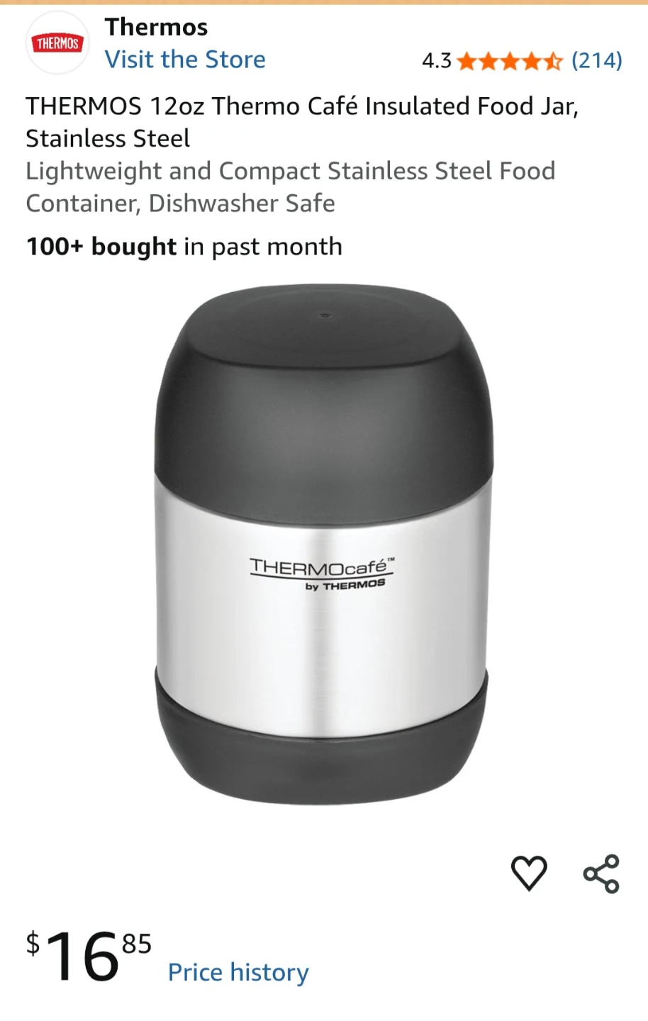 THERMOcafé by THERMOS 350ml Insulated Food Jar