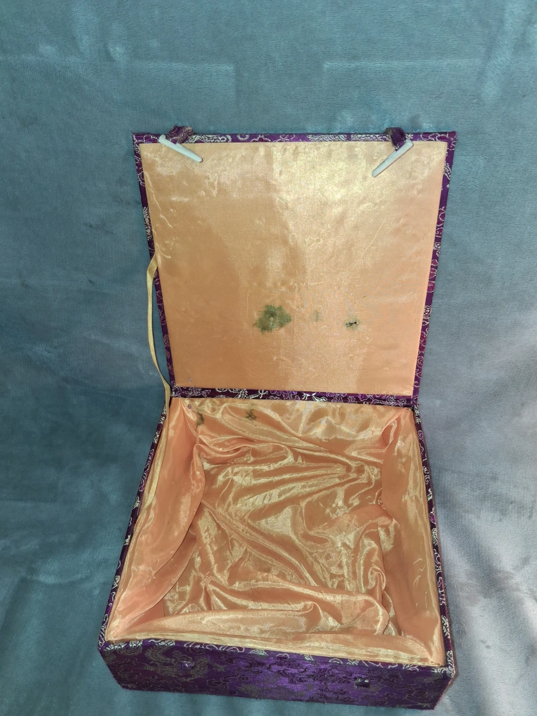 Vintage Purple Silk Covered Storage Box - photo 2
