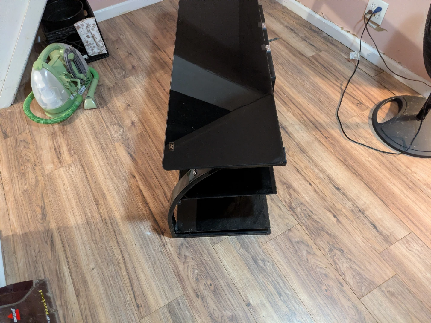 Black Glass TV Stand - photo 4